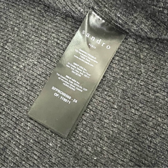 Sandro Paris Knit Long Dress 40 Large Sweater Button Down Pearl Wool Cashmere - Picture 8 of 10